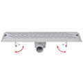 vidaXL Rovný sprchový odtok s vlnkami, 530x140 mm, nerezová oceľ
