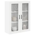 vidaXL Nástenný sklenený kabinet LUCCA Biela 80 x 31 x 100 cm