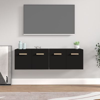 vidaXL Nástenné skrinky 2 ks čierne 60x36,5x35 cm spracované drevo