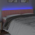vidaXL Čelo postele s LED ružové 200x5x78/88 cm zamat