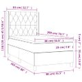 vidaXL Posteľný rám boxsping s matracom a LED ružový 80x200 cm zamat