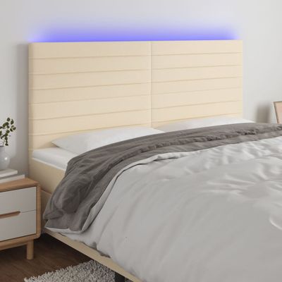 vidaXL Čelo postele krémové 160x5x118/128 cm kožalátka