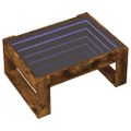 vidaXL Konferenčný stolík s nekonečnými LED dymový dub 70x53x30 cm