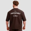 Tričko Oversized Unstoppable Brown - GymBeam, veľkosť M, veľkosť oblečenia M