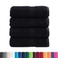 vidaXL Prémiové uteráky pre hostí SOLUND 4 ks čierne 30x50 cm 600 g/m²