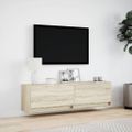 vidaXL TV nástenná skrinka s LED svetlami dub sonoma 140x31x38 cm
