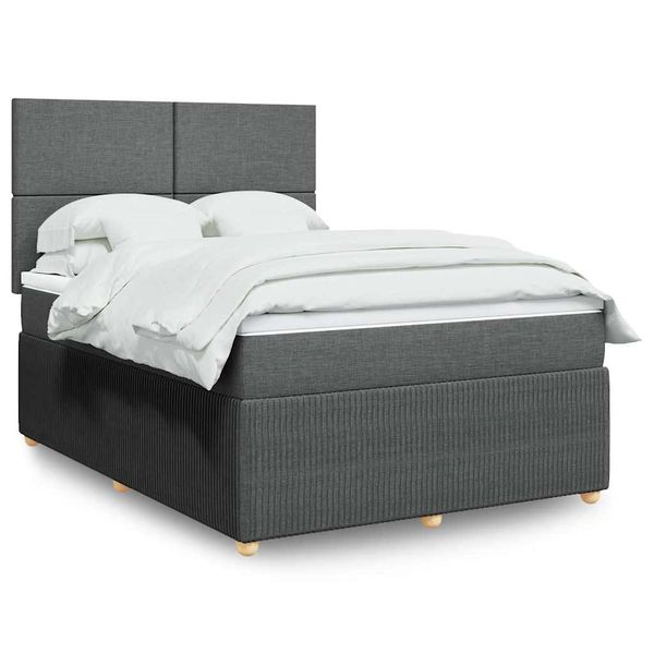 vidaXL Boxspring posteľ s matracom tmavosivá 160x200 cm látka
