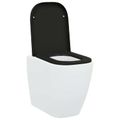 vidaXL WC sedadlo Čierna 47,5 x 35 x 3,6 cm Duroplast