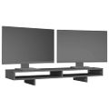 vidaXL Stojan na monitor sivý 100x27x14 cm masívna borovica