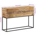 vidaXL Konzolový stolík 110x30x75cm surový mangovníkový masív a železo