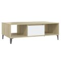 vidaXL Konferenčný stolík, biela+sonoma 103,5x60x35cm kompozitné drevo