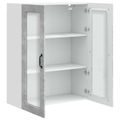 vidaXL Nástenný sklenený kabinet PORTO Betónová šedá 80 x 31 x 100 cm