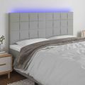 vidaXL Čelo postele s LED bledosivé 180x5x118/128 cm látka