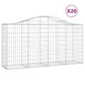 vidaXL Oblúkové gabiónové koše 20 ks 200x50x100/120cm pozinkov. železo