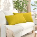 vidaXL Vankúše na pohovku 2 pcs Žltá 80 x 40 cm Kordúrová tkanina