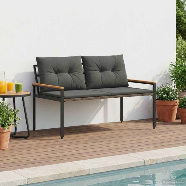 vidaXL Vonkajšia lavička 2 -Seater 116 x 67,5 x 72 cm polyratan