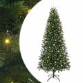vidaXL Umelý vianočný stromček s 300 LED-i Zelená 240 cm PE a PVC