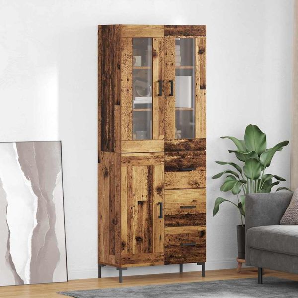 vidaXL Highboard so zásuvkou 2 pcs Staré drevo Kompozitné drevo