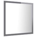 vidaXL Kúpeľňové zrkadlo s LED, lesklé sivé 40x8,5x37cm, akryl