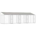 vidaXL Klietka pre psa s strechou Strieborná 800 x 200 x 256 cm