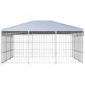 vidaXL Vonkajšia voliéra pre psy so strechou 450x450x200 cm