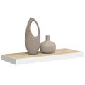 vidaXL Plávajúca nástenná polica dubová a biela 60x23,5x3,8 cm MDF