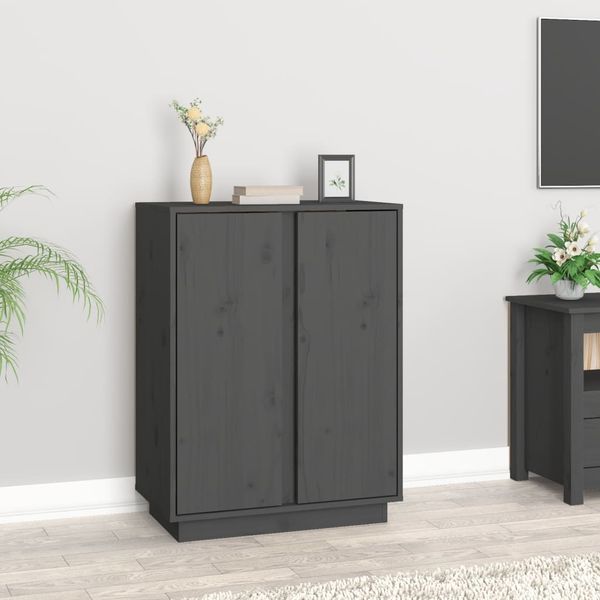 vidaXL Komoda sivá 60x35x80 cm borovicový masív