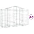 vidaXL Oblúkové gabionové koše 2 ks 200x50x120/140 cm pozink. železo