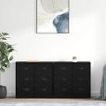 vidaXL Komody 2 ks Čierny dub 70 x 35,5 x 67,5 cm Kompozitné drevo