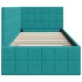 vidaXL Rohový rám postele Tyrkysová 80 cm x 200 cm Zamat