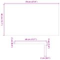 vidaXL Okenný parapet 2 ks hnedočierná 70x40x2 cm dubový masív