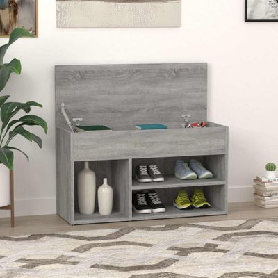 vidaXL Lavica na topánky sivá sonoma 80x30x45 cm spracované drevo