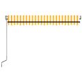 vidaXL Automatická markíza, LED a senzor vetra 450x300 cm, žltá/biela