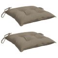 vidaXL Podložky na stoličku 2 ks, sivohnedé 40x40x7cm, oxfordská látka