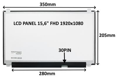 LCD panel 15,6'' FHD 1920x1080 30PIN MATNÝ IPS / ÚCHYTKY HORE A DOLE