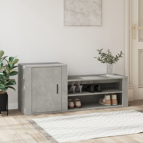 vidaXL Botník betónovo sivý 130x35x54 cm spracované drevo