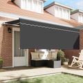 vidaXL Sklopná markíza Antracit 400 x 200 cm Polyester a hliník