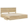 vidaXL Rám postele Sonoma dub 200 x 200 cm Inžinierske drevo
