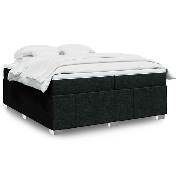 vidaXL Boxspring posteľ s matracom čierna 200x200 cm látka