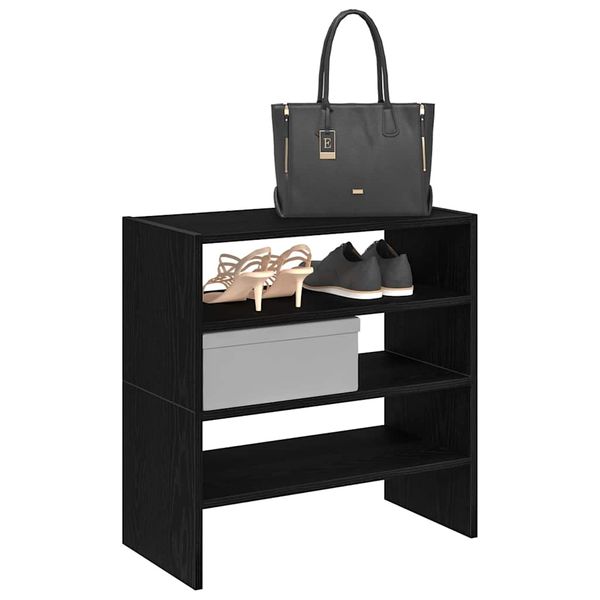vidaXL Stojany na topánky 2 ks stohovateľné čierny dub 60x30x30,5 cm