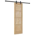 vidaXL Posuvné dvere Prírodná a čierna 61 x 198,5 cm Borovicový masív