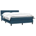vidaXL Box Spring Posteľ s matracom Tmavomodrá 140x220 cm Zamat
