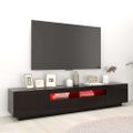 vidaXL TV skrinka s LED svetlami lesklá čierna 200x35x40 cm