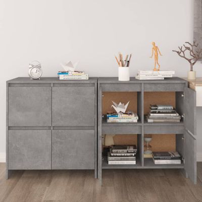 vidaXL Komody 2 ks betónové sivé 70x41x75 cm drevotrieska