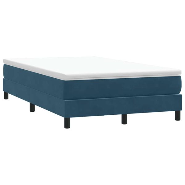 vidaXL Posteľný rám boxsping bez matracom tmavomodrý 120x210 cm zamat