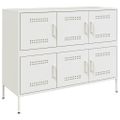 vidaXL Komoda bela 100,5x39x79 cm oceľ