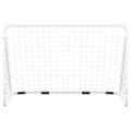 vidaXL Futbalová bránka so sieťou 180x90x120 cm oceľová biela