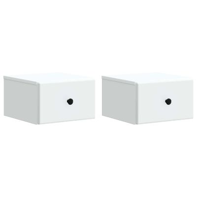 vidaXL Nástenná nočná skrinka Nástenný 2 pcs Biela 34,5 x 33 x 20 cm