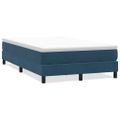 vidaXL Posteľný rám boxsping bez matracom tmavomodrý 120x220 cm zamat