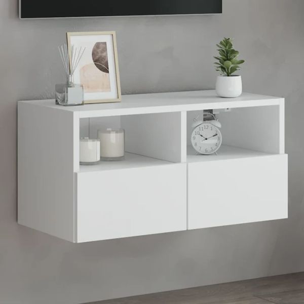vidaXL TV nástenná skrinka biela 60x30x30 cm kompozitné drevo